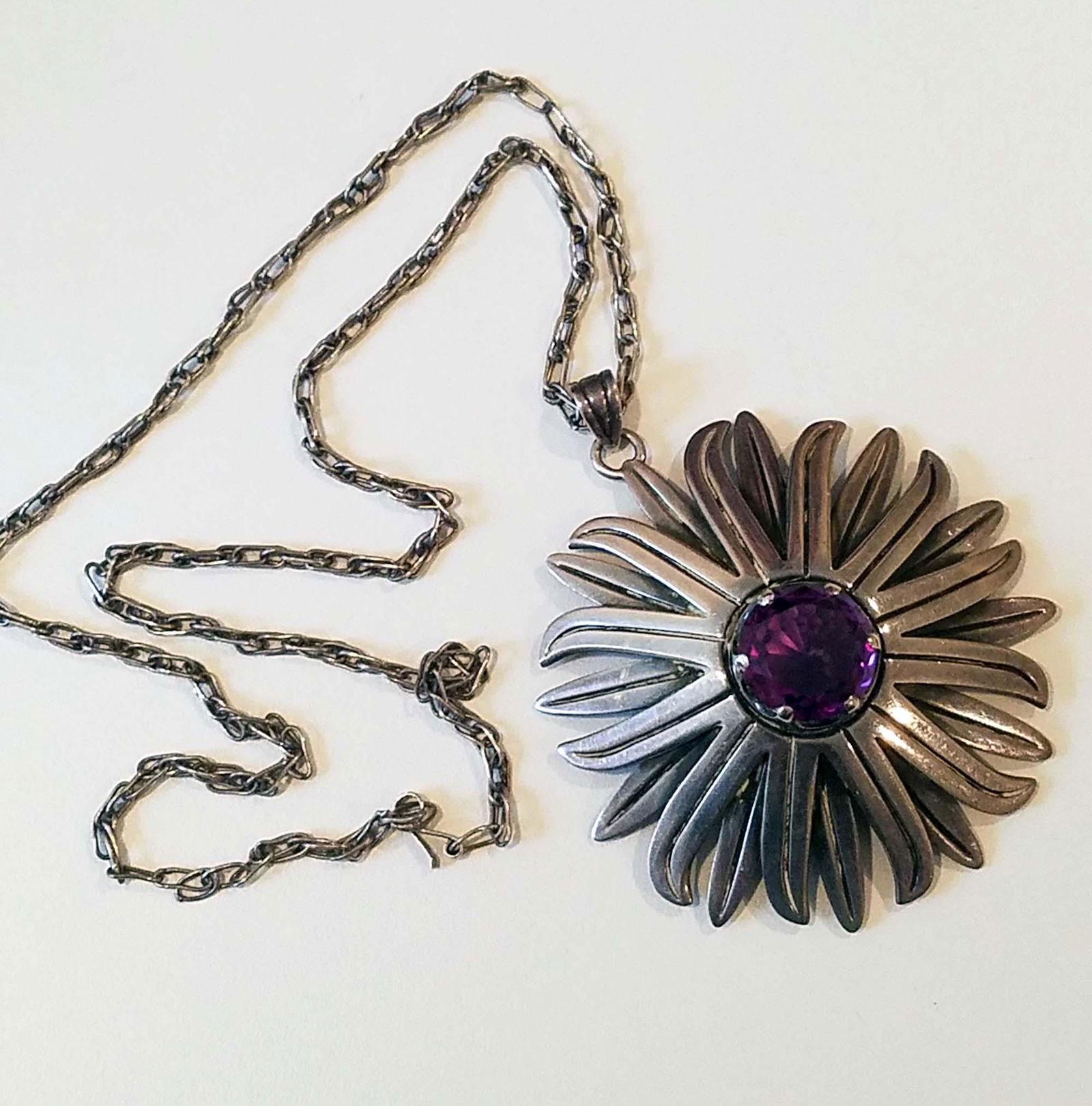 LOS BALLESTEROS TAXCO PENDANT, STERLING, AMETHYST, (1 of 11)