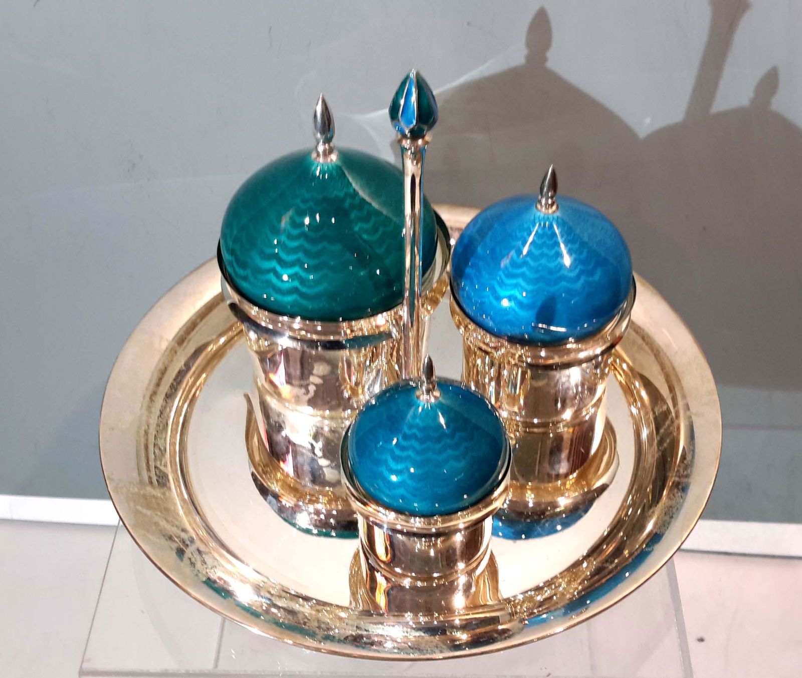 Sterling Silver and Enamel Condiment Set (1 of 14)