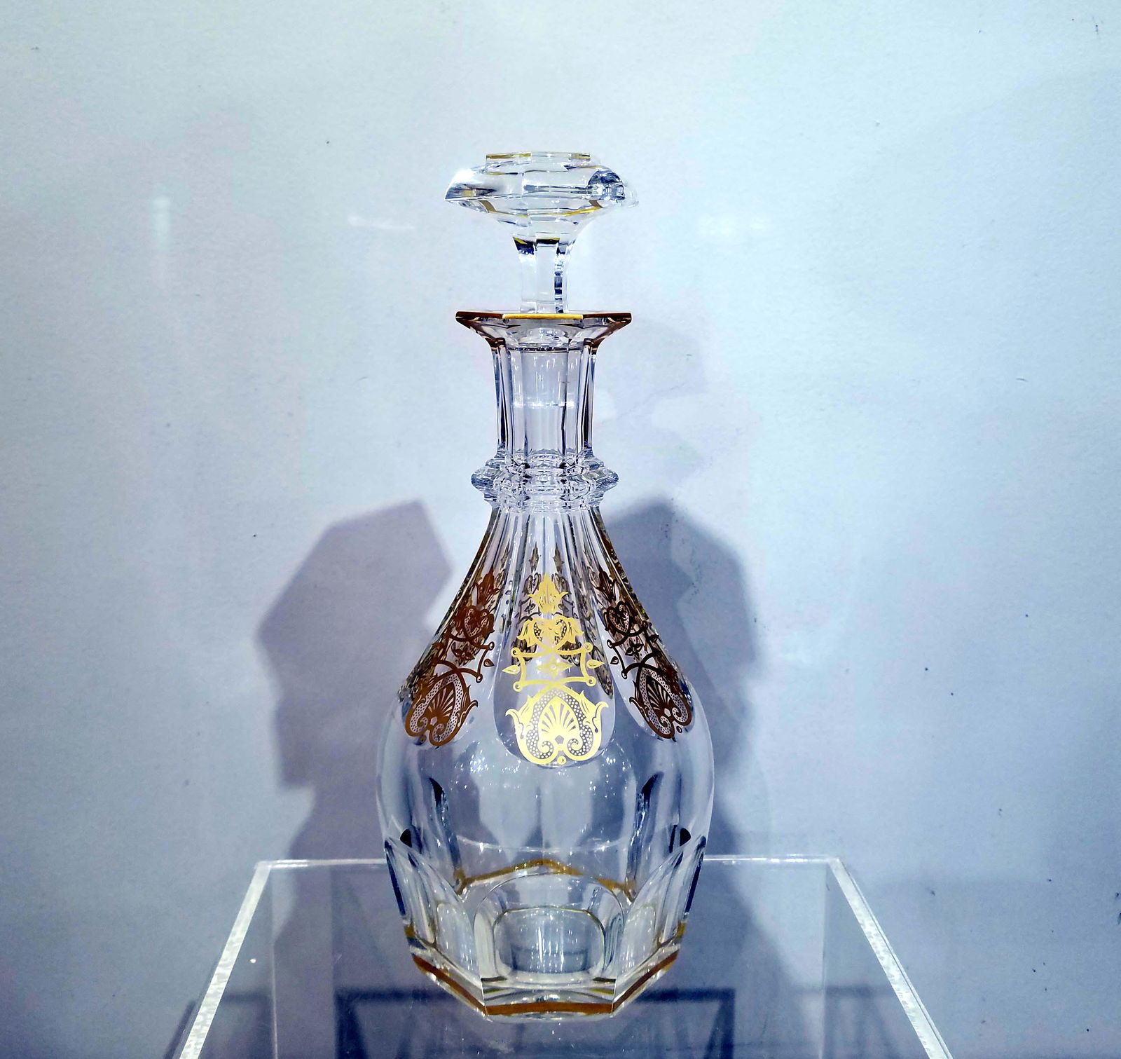 Baccarat Crystal Liquor Bottle with Gold Decoration (1 of 8)
