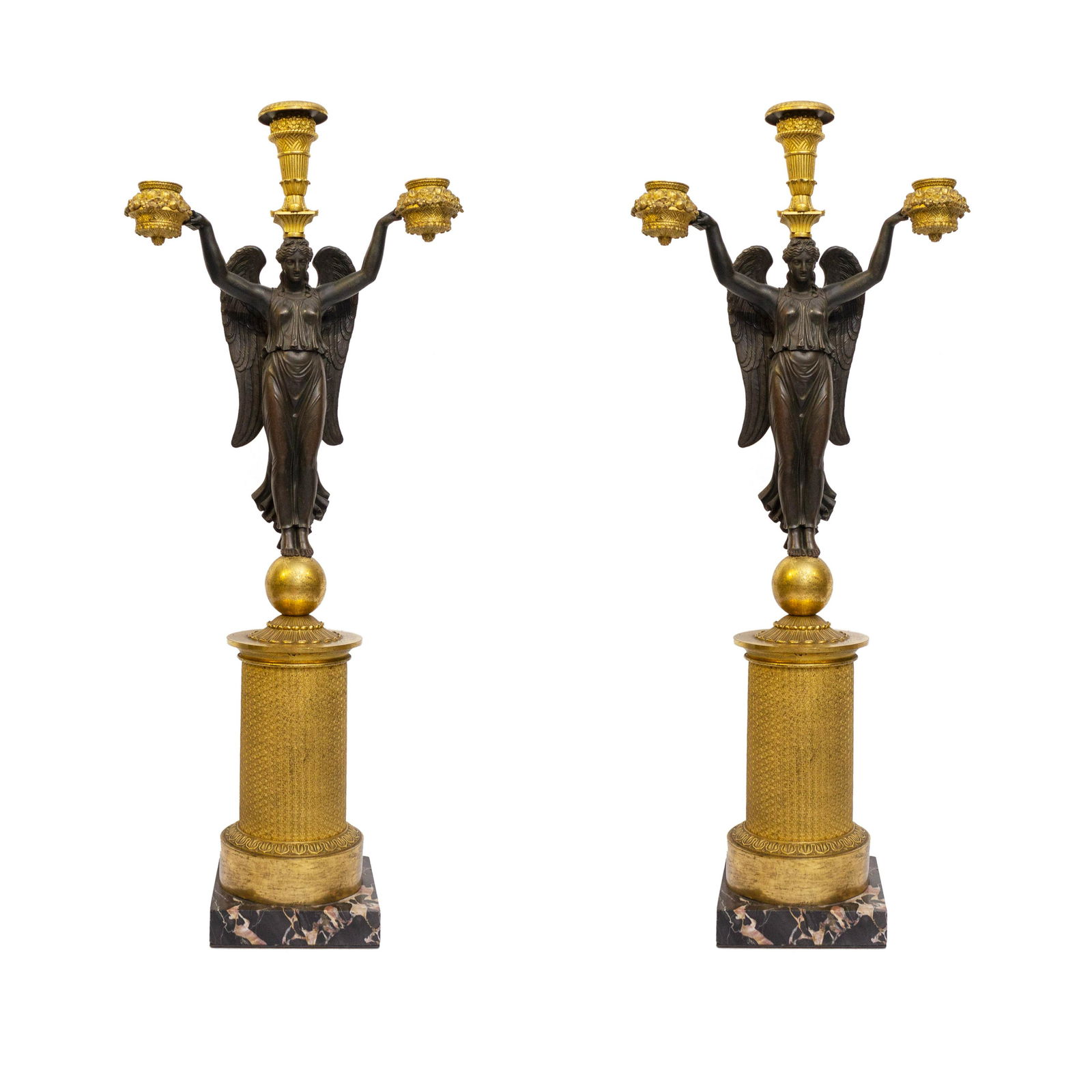 Pair Empire Bronze Candelabras Circa 1830 (1 of 5)