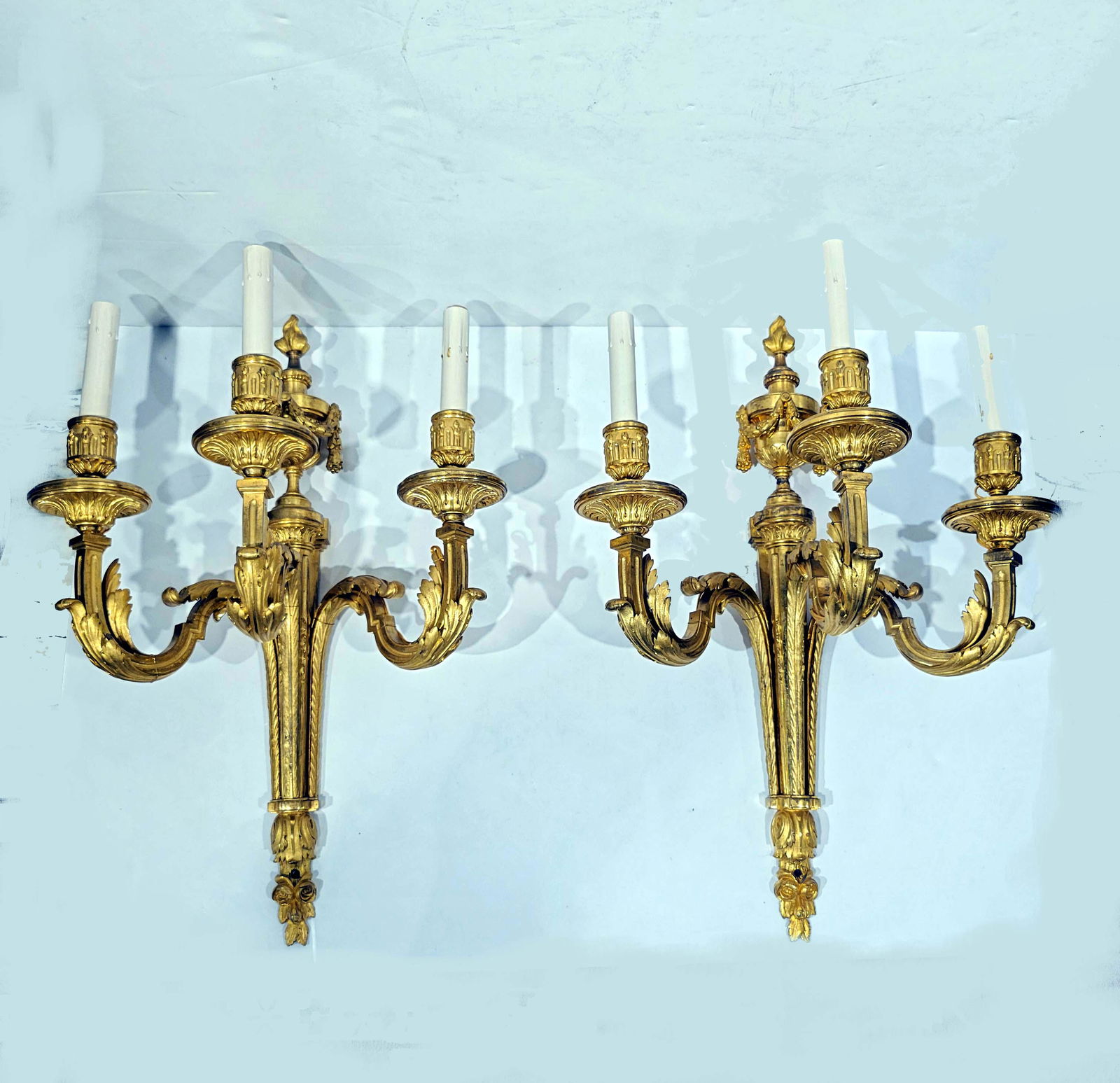 Pair of Louis XVI Period Gilt Bronze Wall Sconces Circa 1780 (1 of 15)