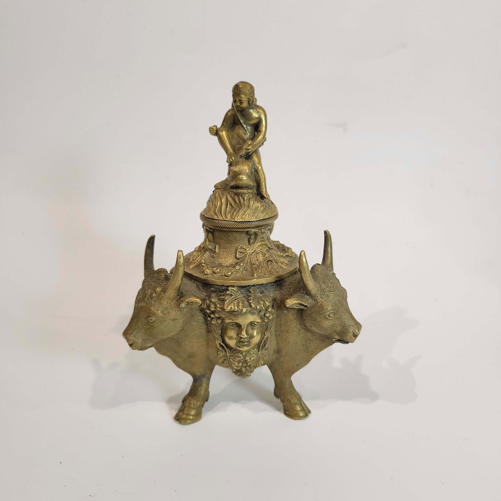 Grand Tour Figural Bronze Inkwell 19C (1 of 7)
