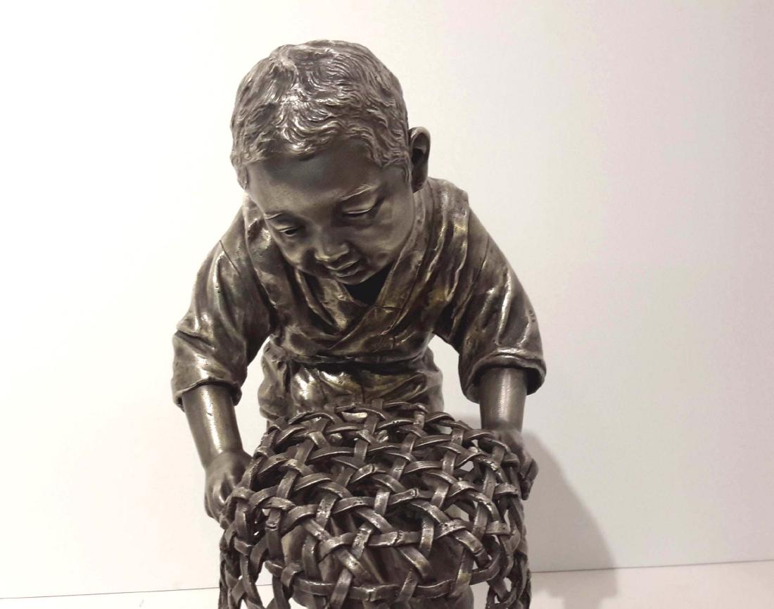 Tokyo School, Meiji Period Silvered Bronze Sculpture, (1 of 8)