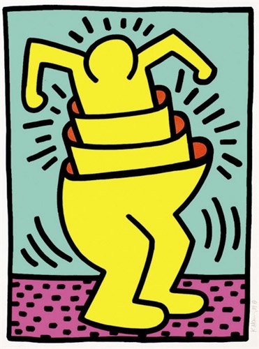 Cup Man by Keith Haring: Printed in 1989 (1 of 5)