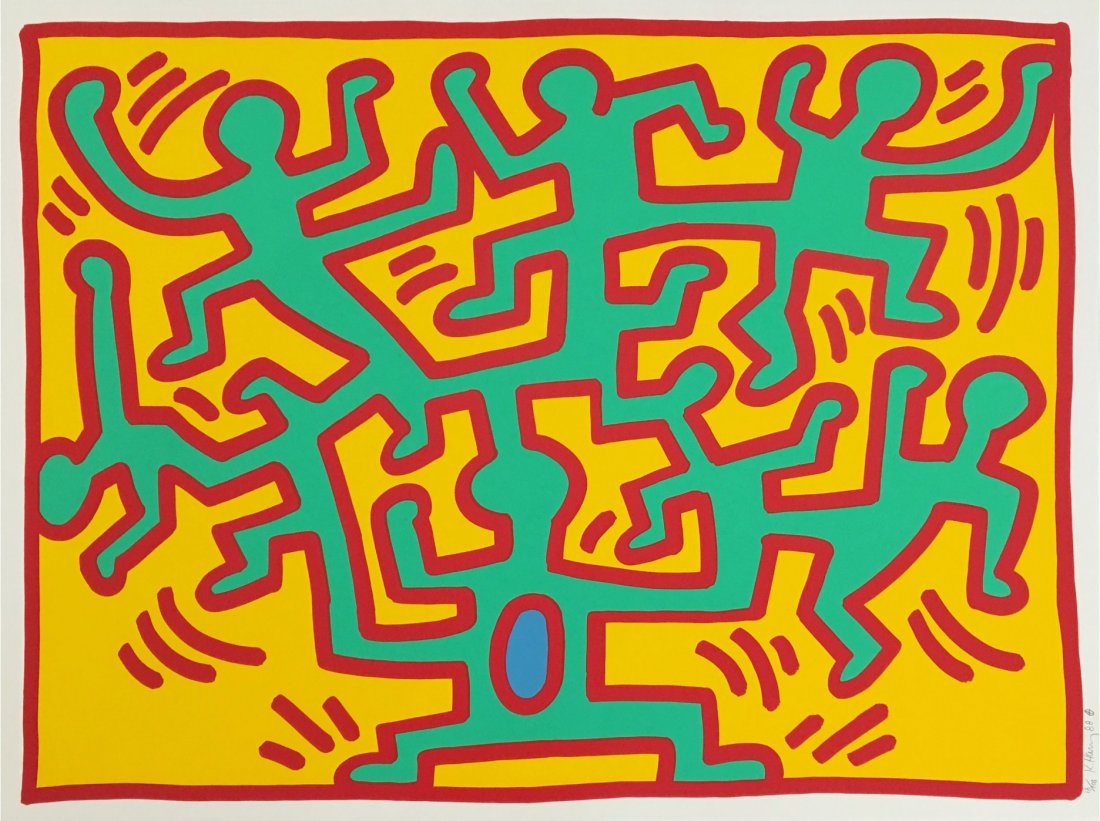 Growing Number 4 by Keith Haring: Printed 1988 (1 of 7)