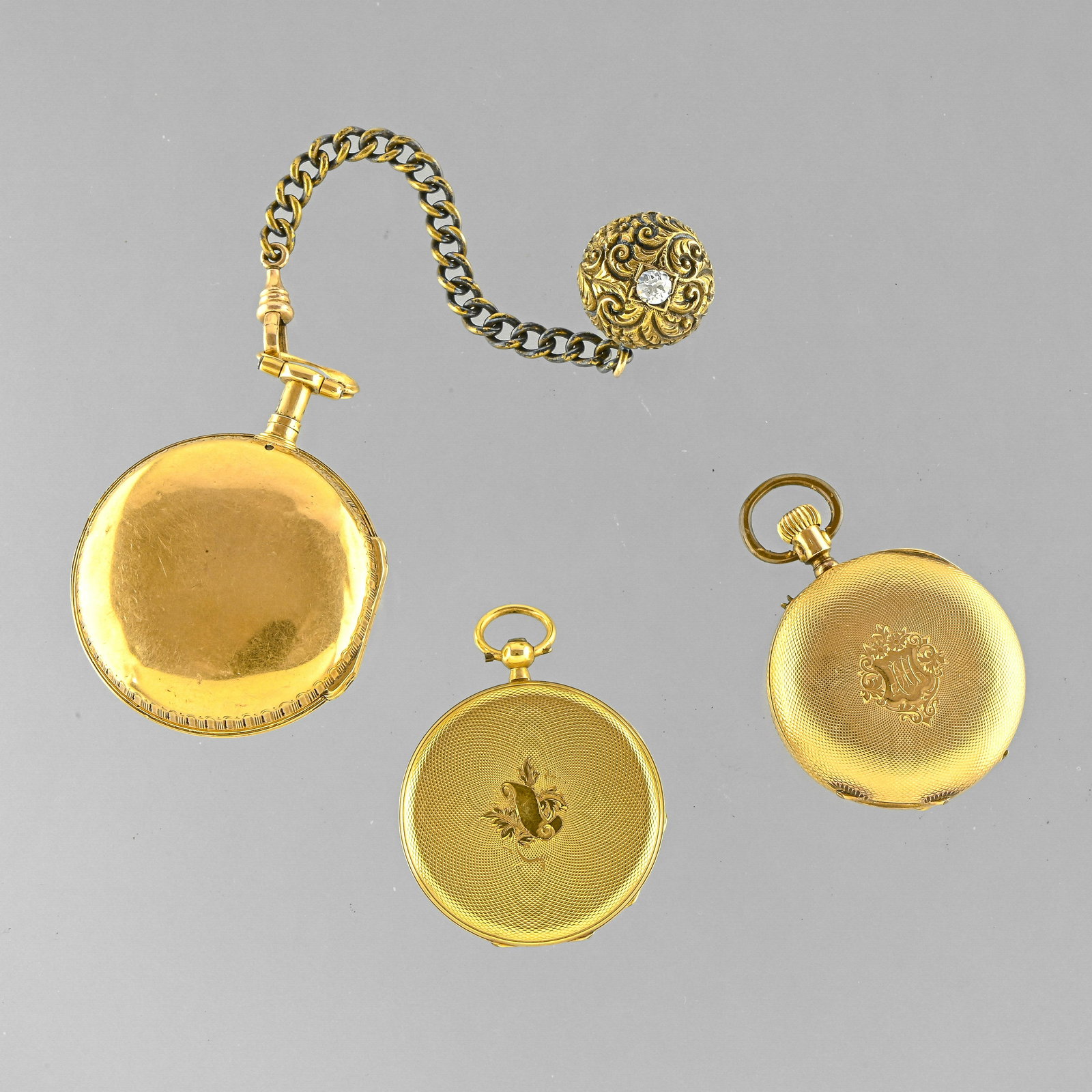 Set of Three Gold or Gold Plated Pocket Watches (1 of 2)