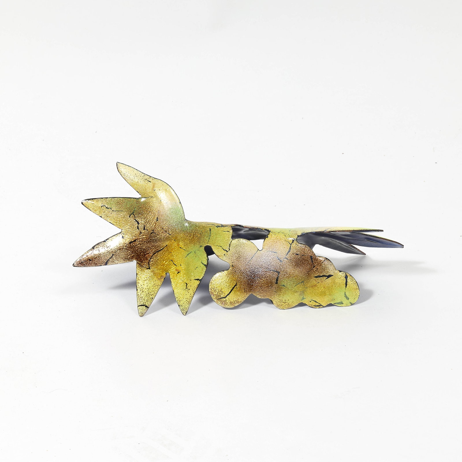 Gio PONTI & Paolo DE POLI: Gio PONTI & Paolo DE POLI (1891-1979 & 1905-1996) « Grappe de raisin » – circa 1950 Émail sur cuivre Signature de l’atelier «de Poli» 12 × 32 × 10 cm Pro