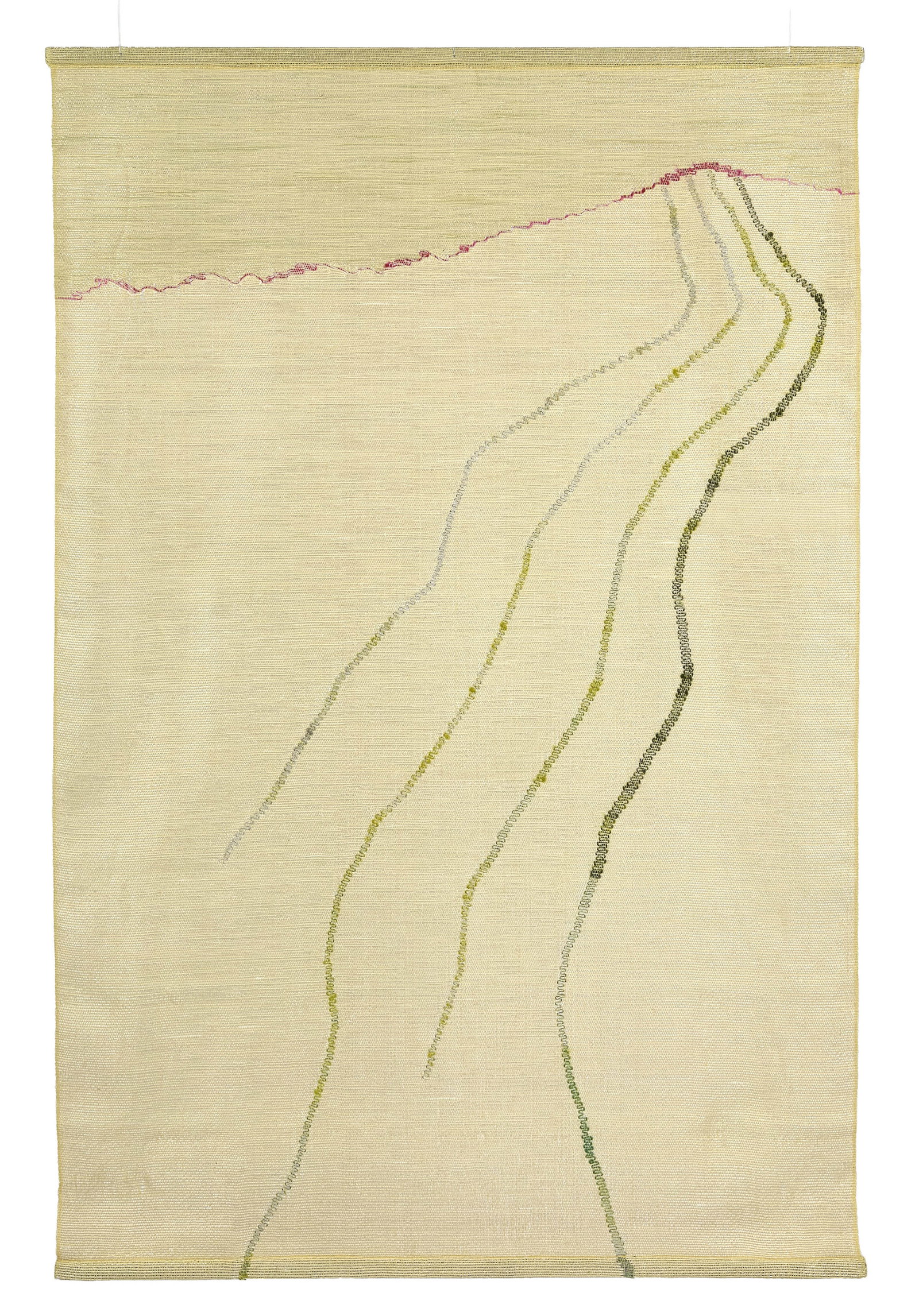 Simone PROUVÉ: Simone PROUVÉ Panneau 021205 – 2005 Kevlar, kanekalon et nomex sur chaîne en kevlar Titré, signé et daté « Ref. 021205 / S. Prouvé / 30.5.06 » sur une 