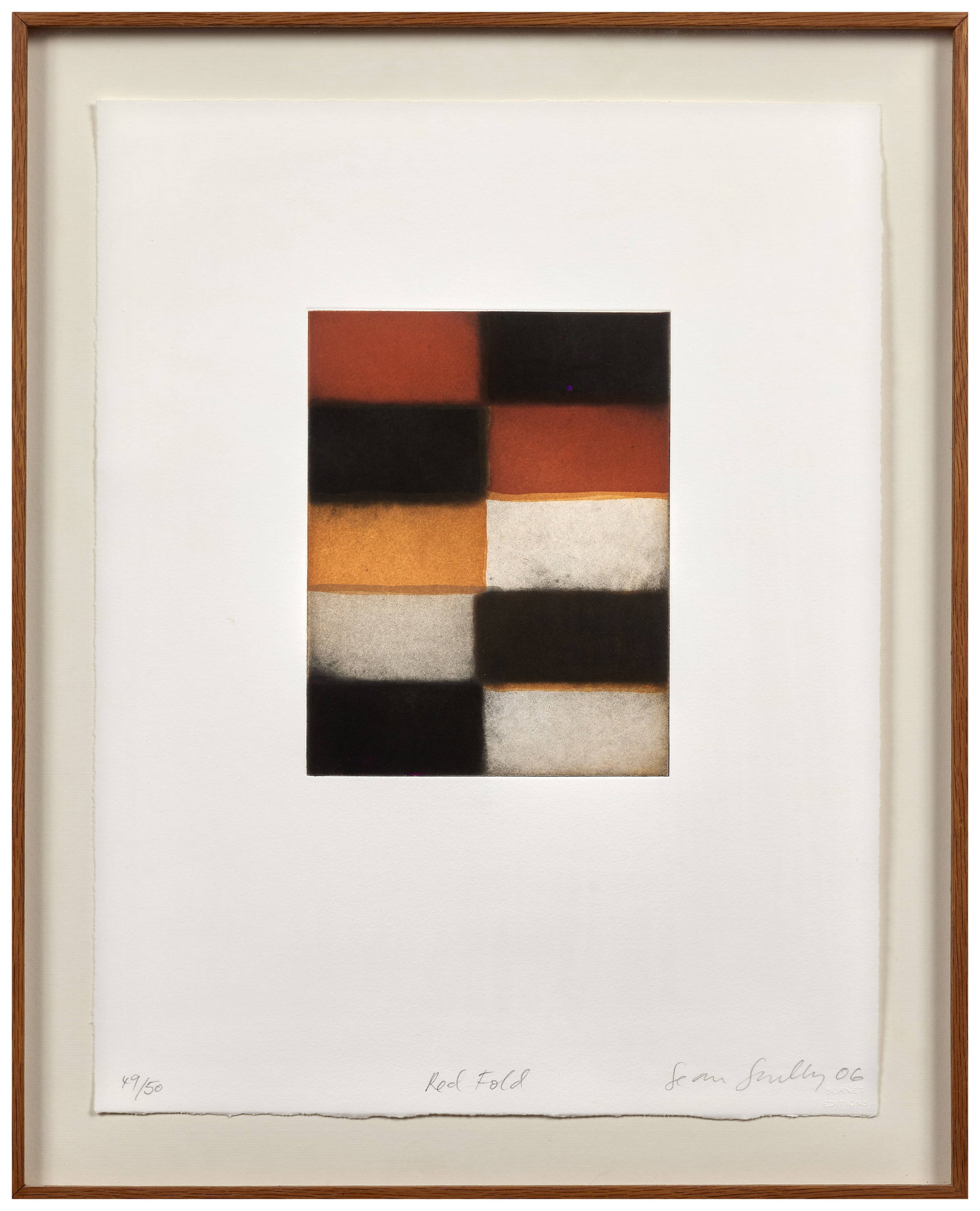 Sean SCULLY: Sean SCULLY Red Fold - 2006 Aquatinte en couleurs sur Somerset Signée, titrée, datée et numérotée "49/50" 49,5 x 38 cm - encadrée Burnet Editions (timbre sec) Edition