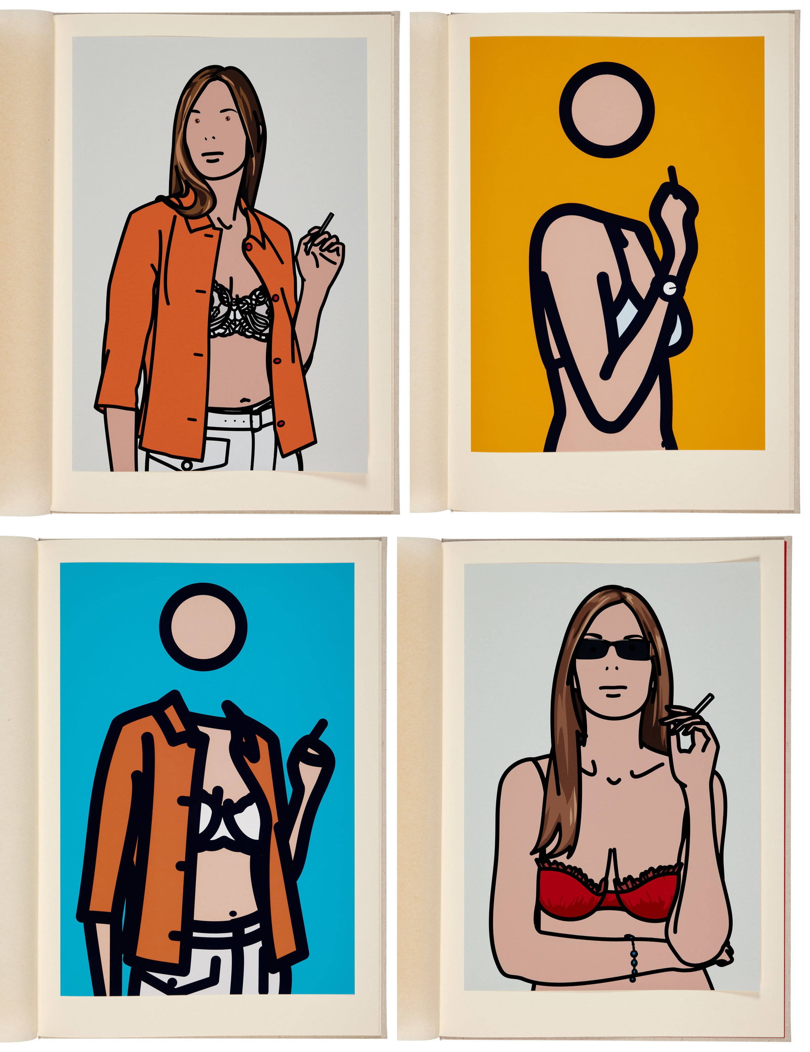 Julian OPIE: Julian OPIE Twenty Six Portraits - 2006 Le set complet de 26 estampes en couleurs comprenant 16 lithographies, 5 tirages lambda et 5 sérigraphies Signé et numéroté sur la page de