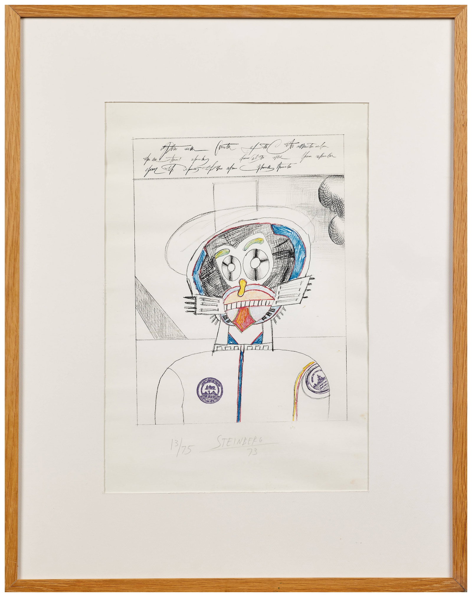 Saul STEINBERG: Saul STEINBERG Union Square - 1973 Lithographie en couleurs Signée, datée et numérotée 13/75 47,7 x 32 cm (à vue) - encadrée Éditions Maeght, Paris Lithograph