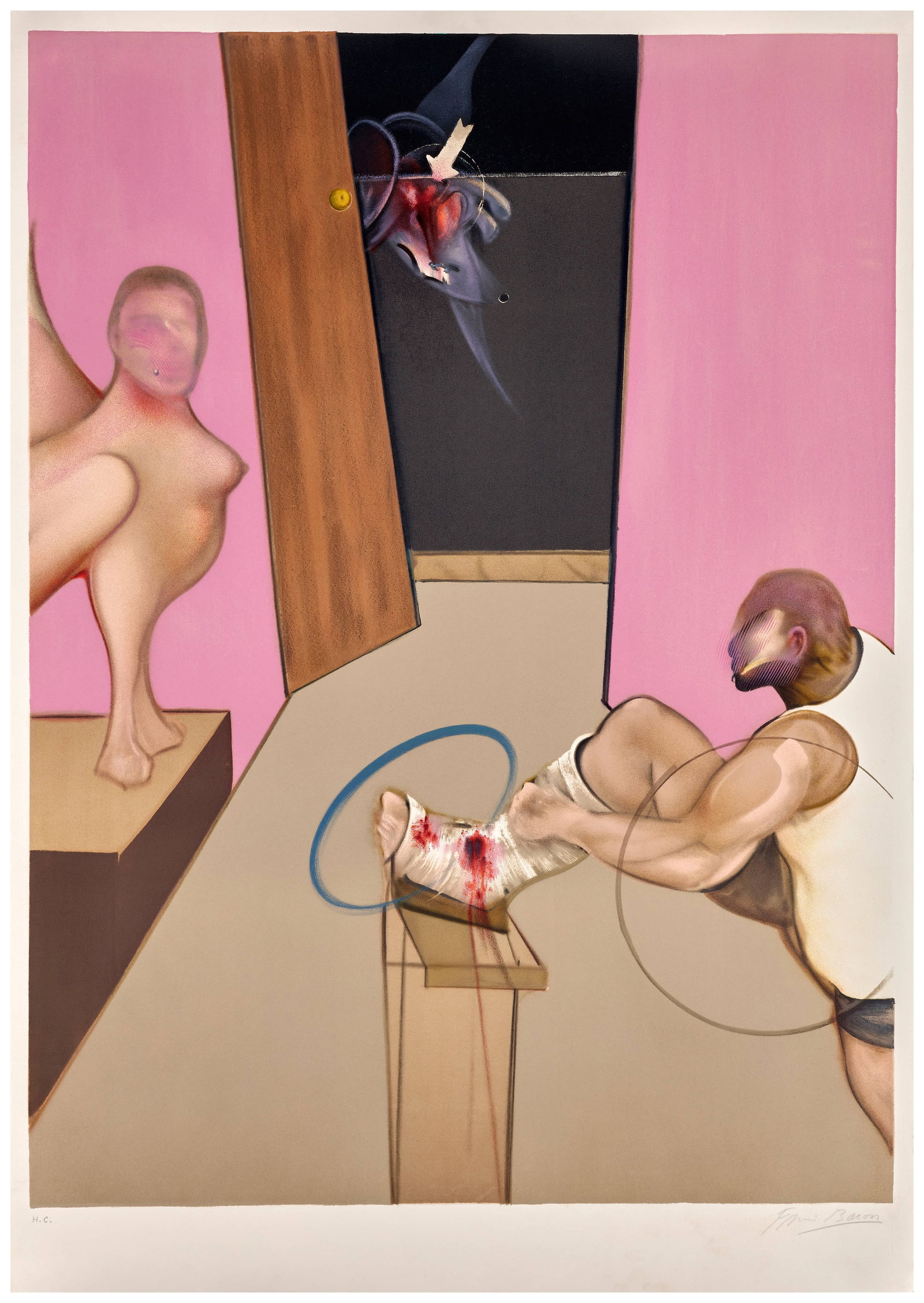Francis BACON: Francis BACON Oedipe et le Sphinx d'après Ingres - 1984 Lithographie en couleurs sur papier Arches Signée et justifiée "HC" Éditions à 150 exemplaires
