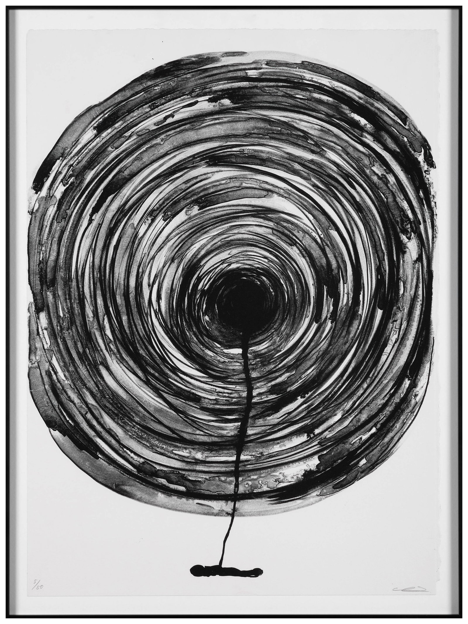 Chiharu SHIOTA: Chiharu SHIOTA (Née en 1972) No Title 3 - 2016 Lithographie en noir sur Vélin d'Arches Signée et numérotée "5/50" 69 x 50,5 cm - encadrée Édition Copenhagen Lithog
