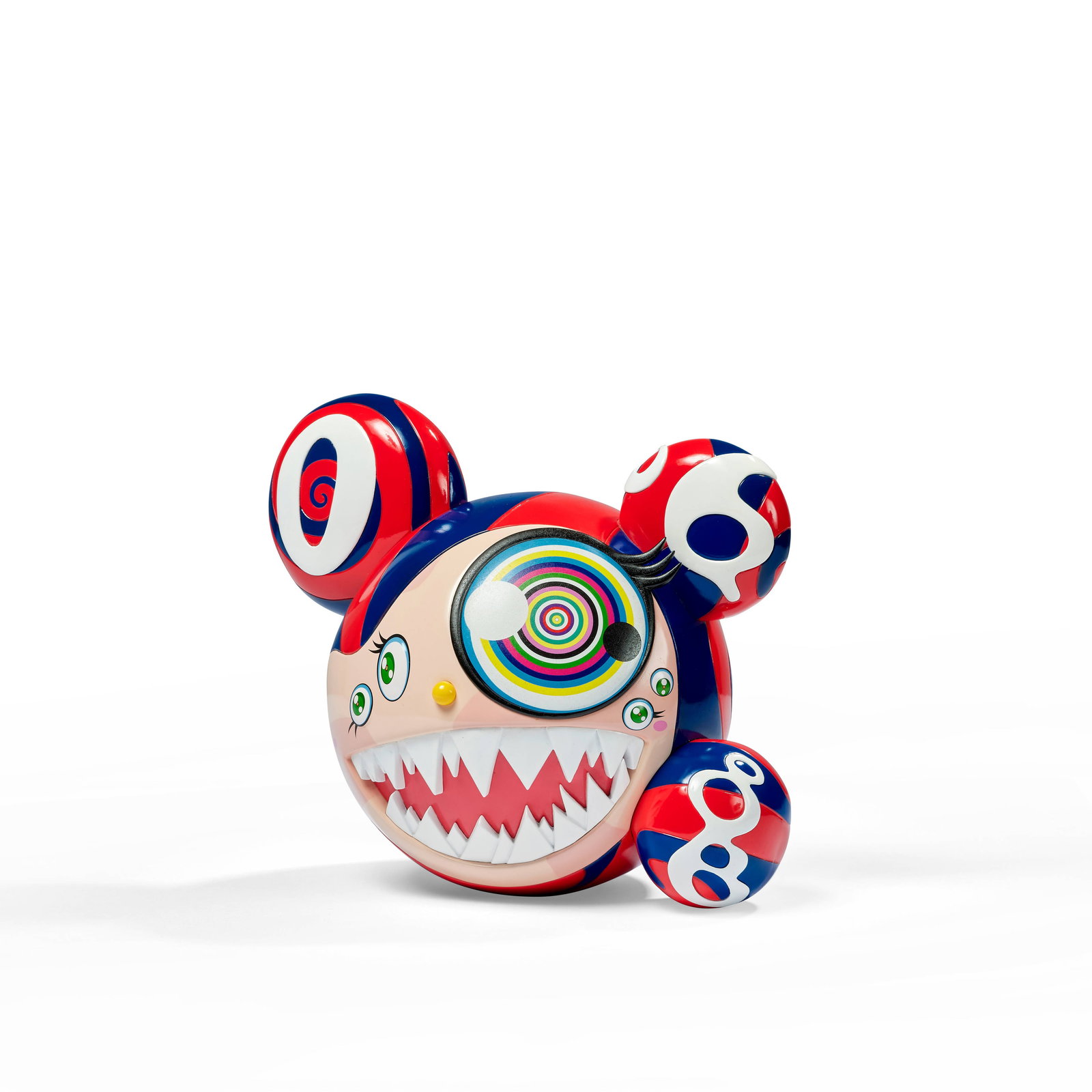 Takashi MURAKAMI: Takashi MURAKAMI Mr Dob Figure - 2018 Vinyle peint Signature imprimée Edition BAIT x SWITCH Collectibles à 750 exemplaires Dans sa boîte d'origine ouverte 23,5 x 28 x 20 cm Painted