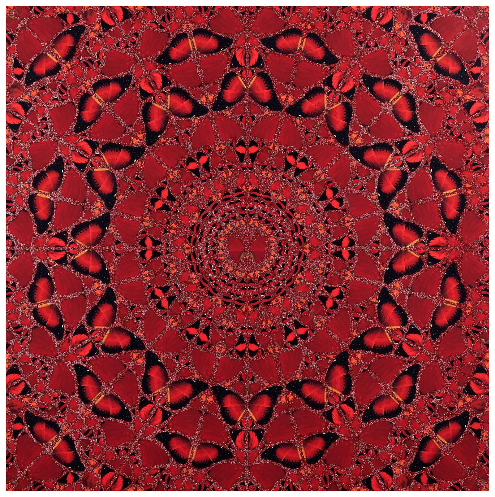 Damien HIRST: Damien HIRST Suiko - 2022 Issue de la série "The Empresses" Impression giclée laminée sur aluminium et sérigraphiée avec paillettes. Signée au dos au crayon ; numéro