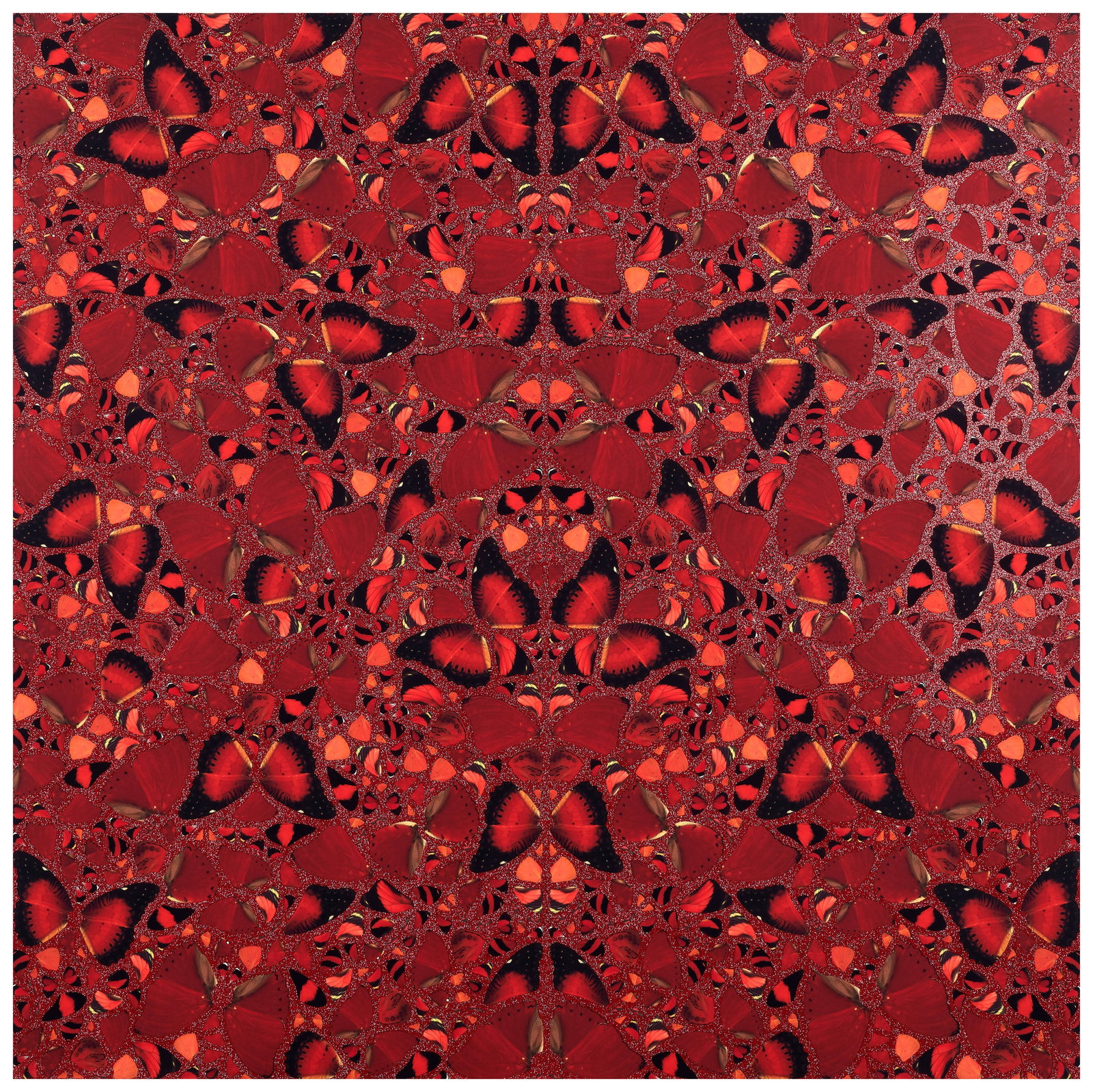 Damien HIRST: Damien HIRST Theodora - 2022 Issue de la série "The Empresses" Impression giclée laminée sur aluminium et sérigraphiée avec paillettes Signée au dos au crayon ; numé