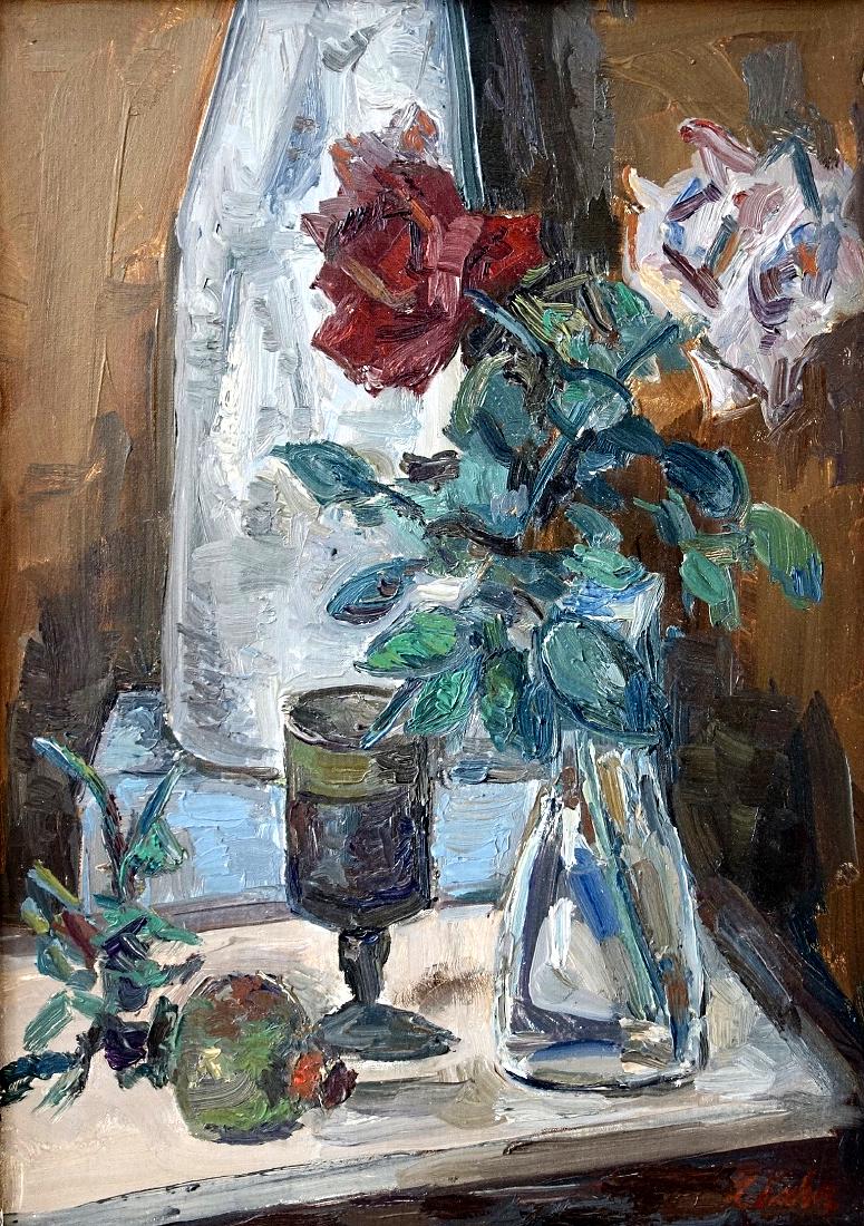 Leo Kahn (Israeli - German, 1894-1983): Still life, Oil on canvas, 46 x 33 cm, Signed