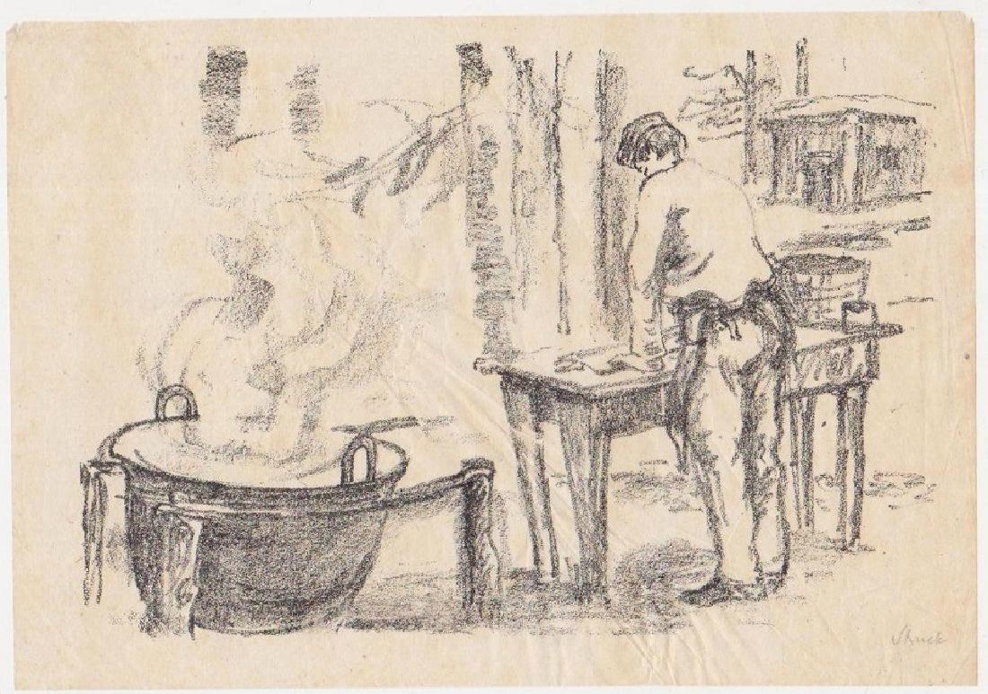 Hermann Struck (Israeli-German, 1876-1944): The cook, Lithograph, 16 x 22 cm, Hand-signed