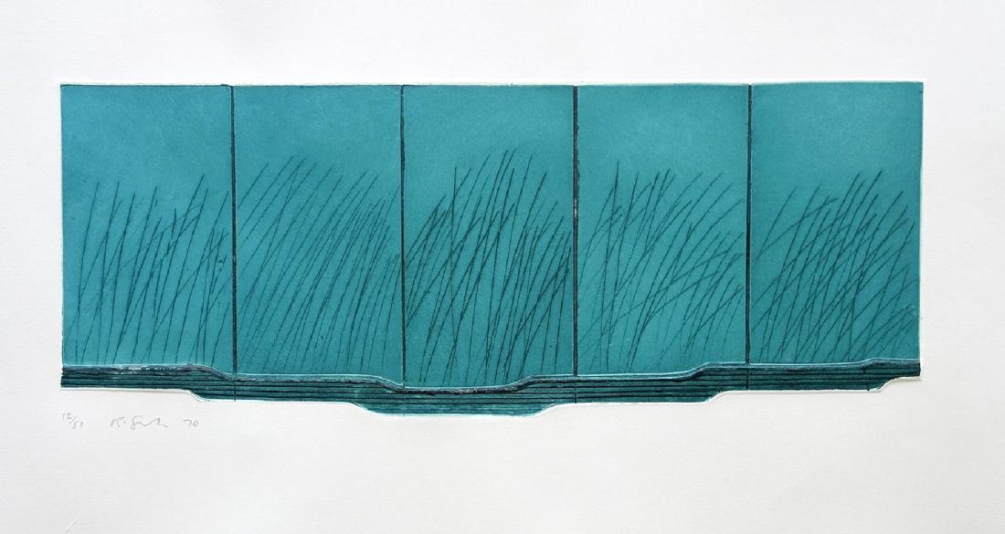 Richard Smith (British - American, 1931-2016): Untitled, 1970, Etching & aquatint, 19 x 50 / 50 x 70 cm, Signed, dated and numbered "12/50"