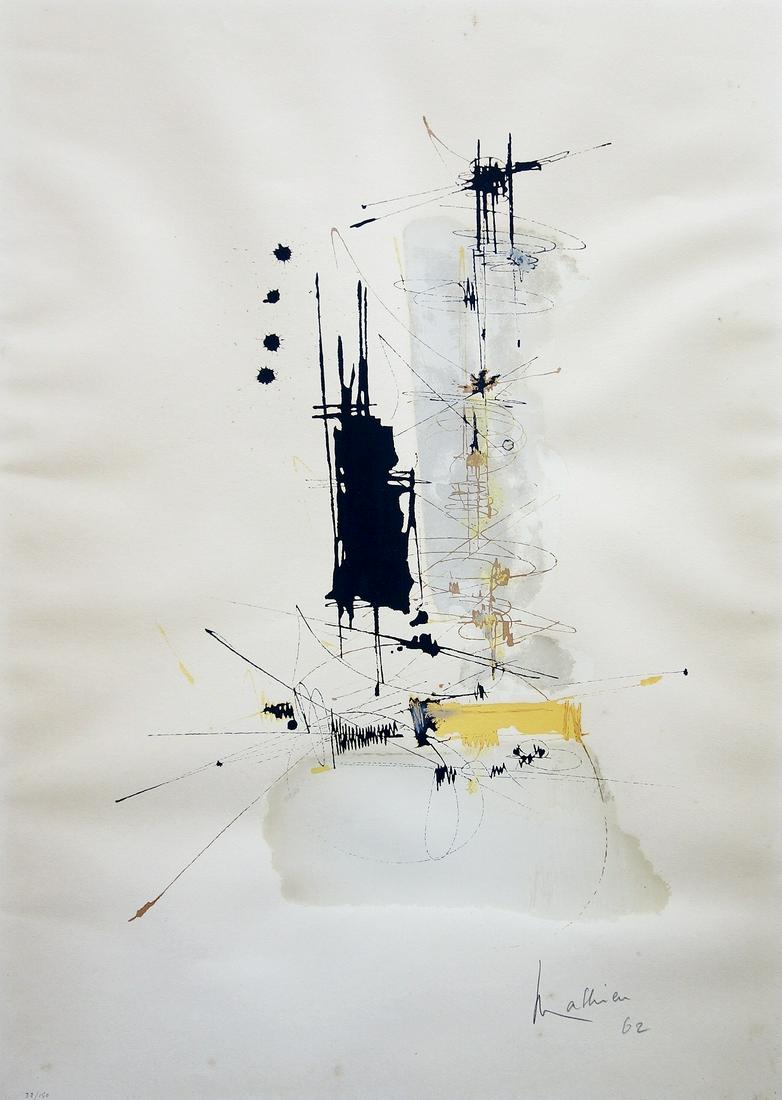 Georges Mathieu (French, 1921-2012): Composition, 1962, Lithograph, 76 x 54 cm, Signed, dated and numbered "32/150"