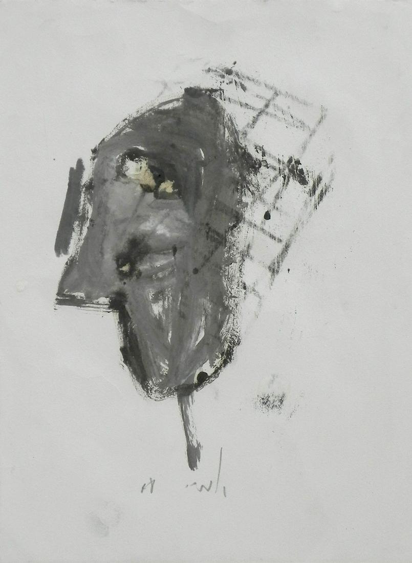 Amir Nave (Israeli, born 1974): Figure, 2008, Mixed media on paper, 28 x 21 cm, Signed and dated