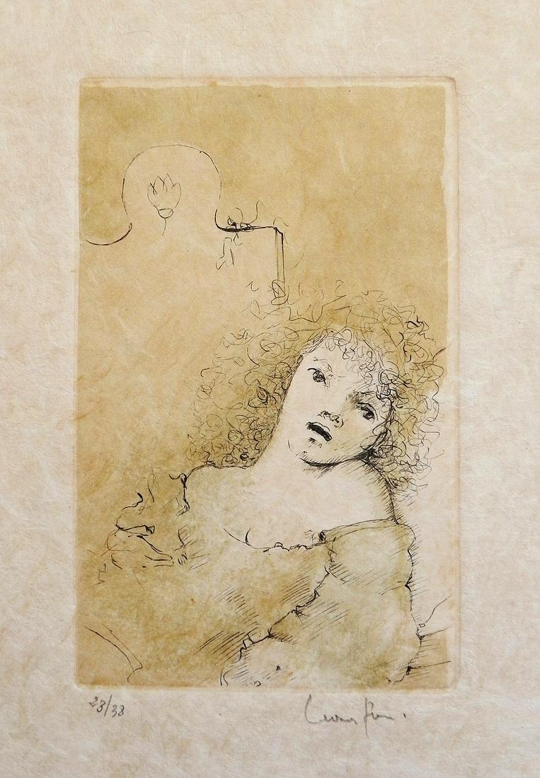 Leonor Fini (French - Argentinian, 1907-1996): A Courtesan (Cortigiana), Etching, 15 x 9 cm / 41 x 25 cm, Hand-signed and numbered "23/38"