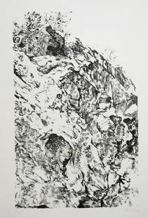 Avigdor Arikha (Israeli - French, 1929-2010): The rocks of Jerusalem, 1975, Lithograph, 57 x 76 cm, Signed, dated and numbered "7/35". Documented in the catalog "Avigdor Arikha, Prints - 1950-1985", author: Mordechai Omer, published by Tel-Aviv U