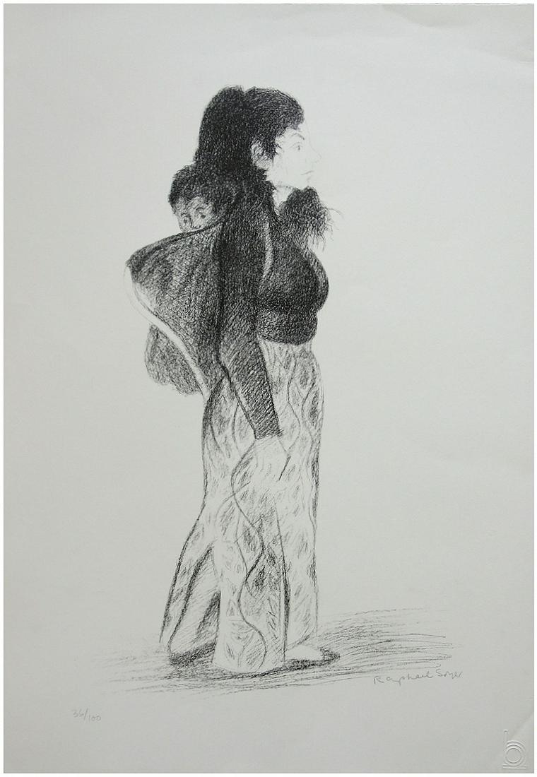 Raphael Soyer (American, Born Russia, 1899-1987): Mother and child, Lithograph, 57 x 40 cm, Signed and numbered "36/100". Printed in the Burston Graphic Center, Jerusalem (the "Burston Workshop").