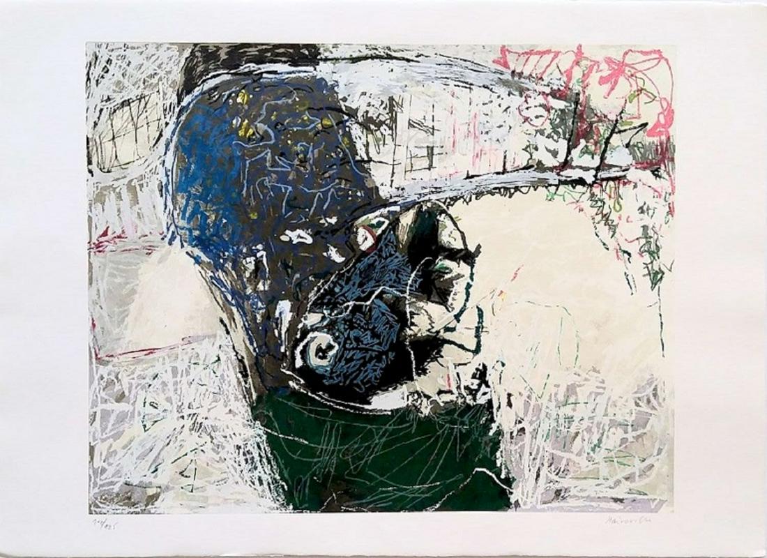 Zvi Mairovich (Israeli - Polish, 1911-1974): Urban landscape, Lithograph, 55 x 77 cm, Signed and numbered (out of 125 copies)