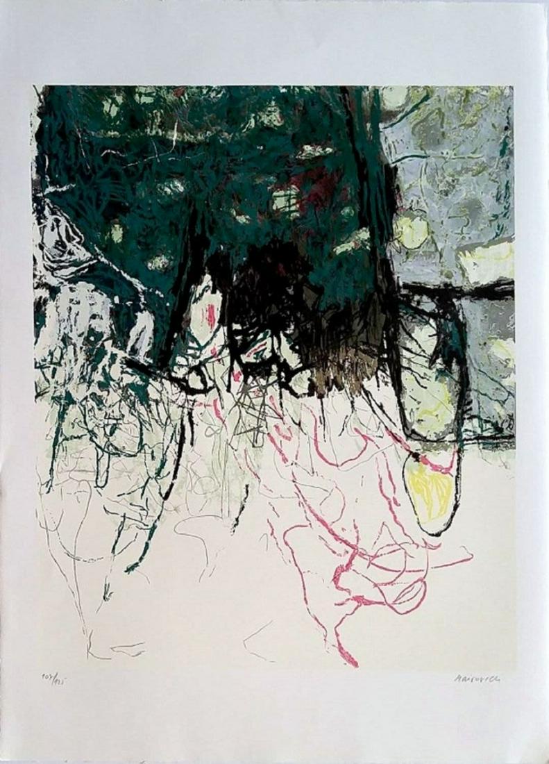 Zvi Mairovich (Israeli - Polish, 1911-1974): Urban landscape, Lithograph, 77 x 55 cm, Signed and numbered (out of 125 copies)