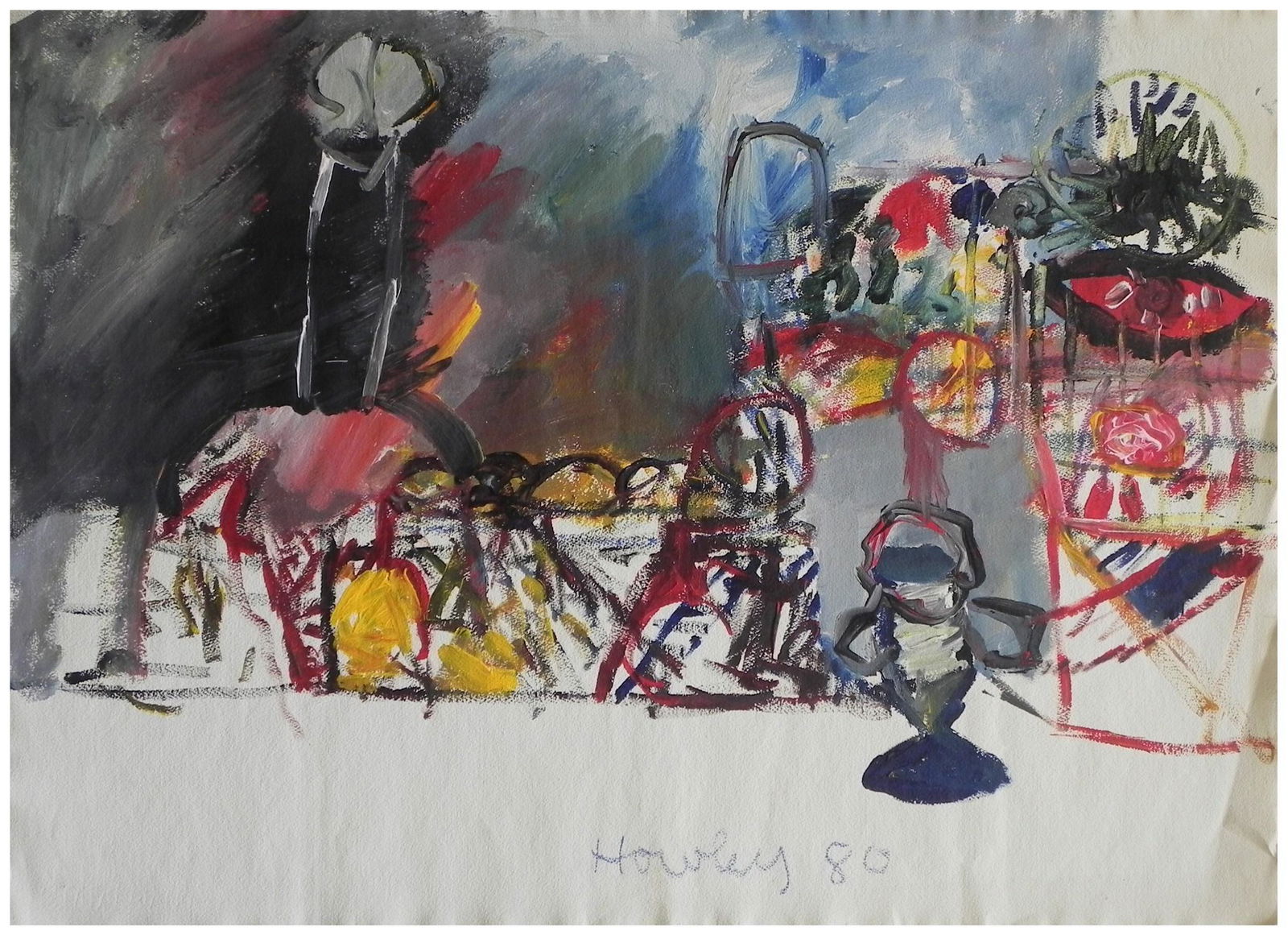 John Howley (Australian, b. 1931): Still life, 1980, Oil on canvas, 56 x 77 cm, Signed and dated