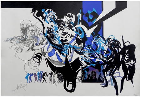 Raymond Moretti (French, 1931-2005): The Jazz Orchestra, Color lithograph, 44 x 64 cm, Signed and numbered "148/150"