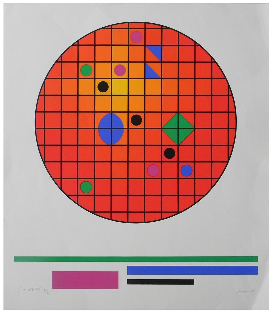 Yehouda Chaki (Canadian - Israeli, b. Greece 1938): Composition, 1971, Screen print, 61 x 53 cm, Hand-signed, dated and numbered "76/90" ated