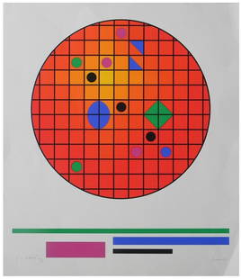 Yehouda Chaki (Canadian - Israeli, b. Greece 1938): Composition, 1971, Screen print, 61 x 53 cm, Hand-signed, dated and numbered "76/90"