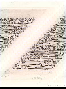 Sorel Etrog (Romanian - Canadian - Israeli, 1933-2014): Abstract composition, Etching, 15 x 10 cm, Signed in pencil and approved "A.P."