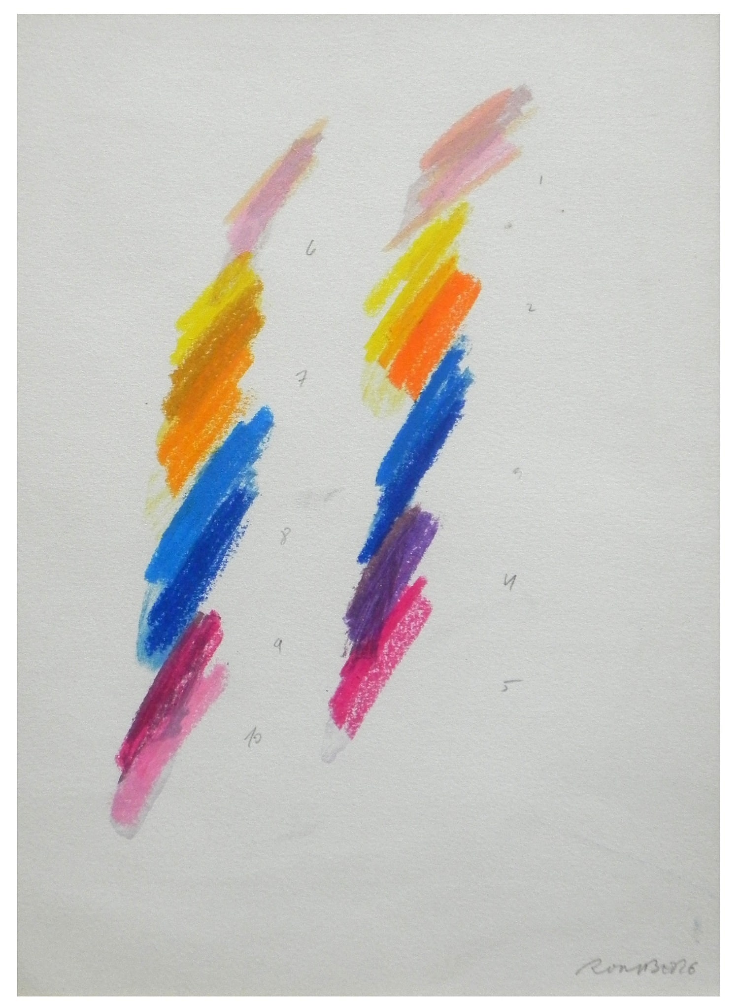 Osvaldo Romberg (Argentine - Israeli - American, 1938-2019): Color study, 1976, Pastels on paper, 35 x 25 cm, Signed and dated