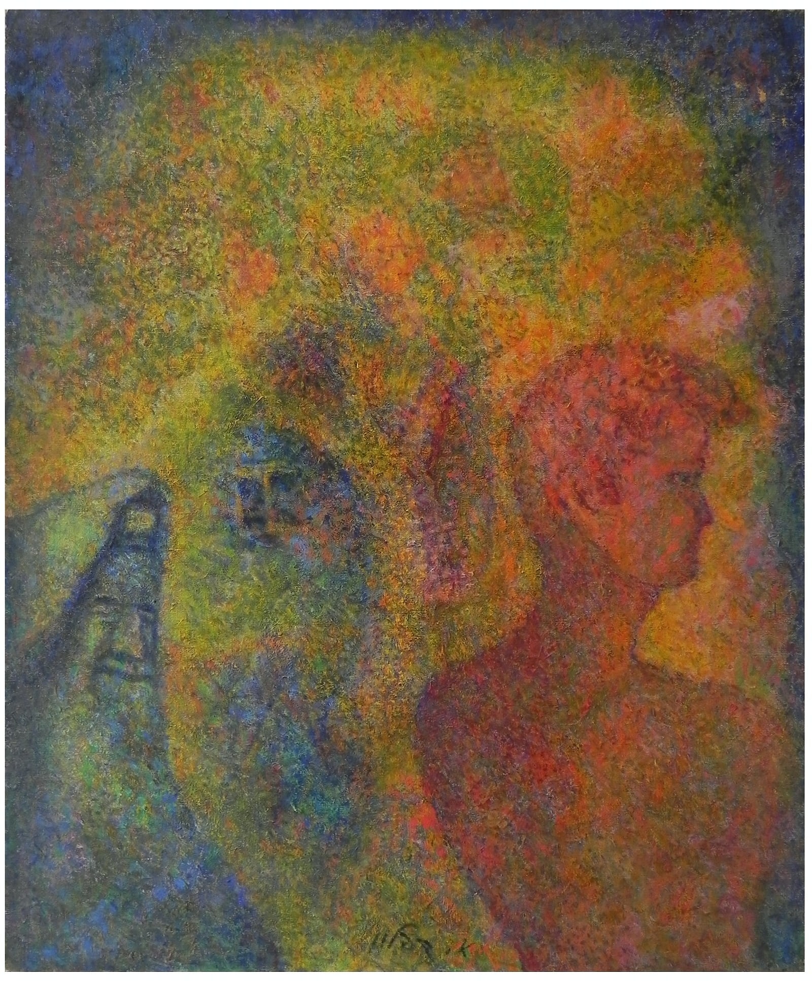 Arie Kaplun (Israeli, b. Belarus 1909-1995): The tree of life, Oil on canvas, 65 x 54 cm, Signed