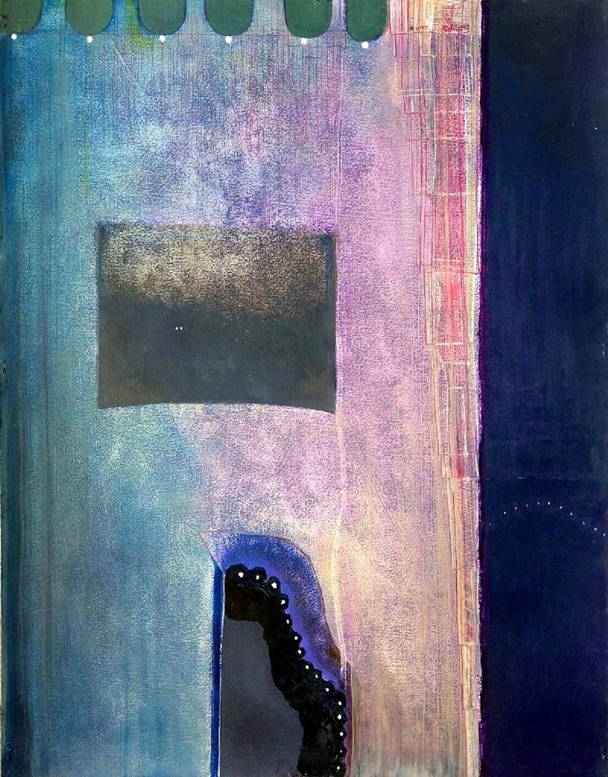 Michael Druks (Israeli - British, 1940-2022): Untitled, 2007, Oil and colored pencils on paper, 78 x 62 cm, Signed and dated