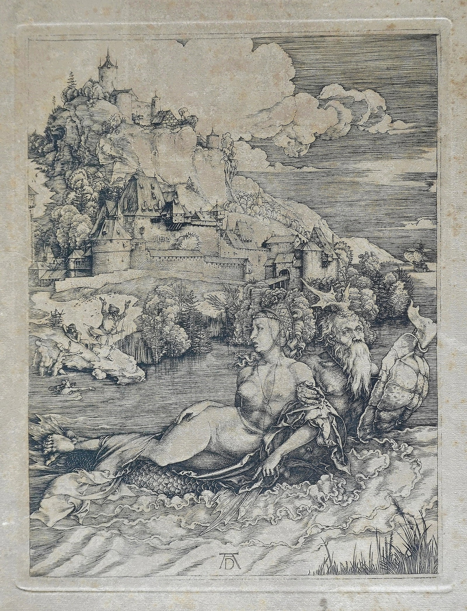 Albrecht D?rer (German, 1471-1528): "The Sea Monster" (Das Meerwunder), c. 1498-1500, Facsimile print published by the Reichsdruckerei (Imperial Printing Institute, Berlin), 39 x 28 cm, Monogrammed "AD" in the plate, official Reichsdruc