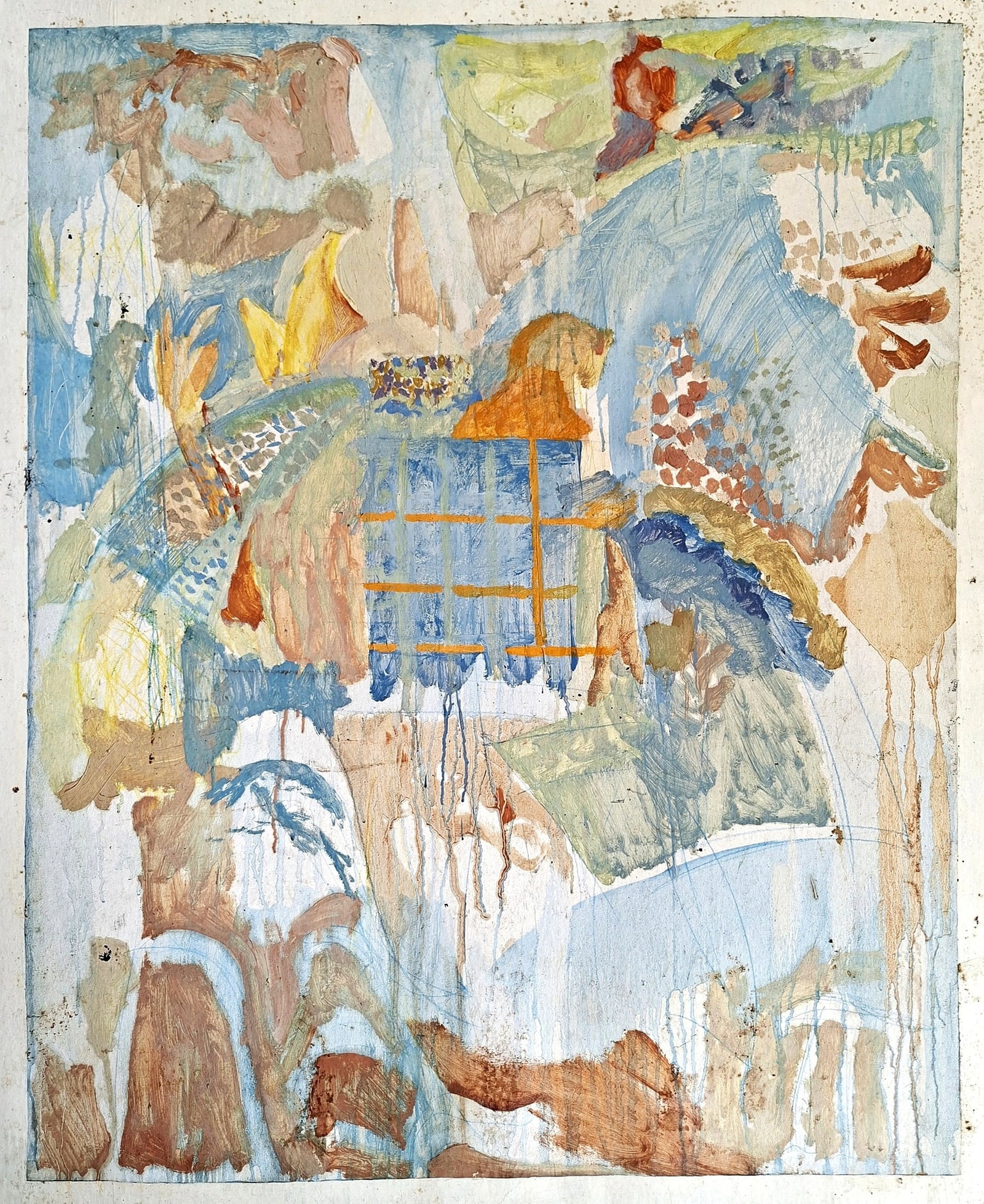 Alexander Vojik (Russian - Israeli, 1964-2017): Window to the Landscape, 1989, Oil on cardboard, 105 x 85 cm, Signed and dated on the back