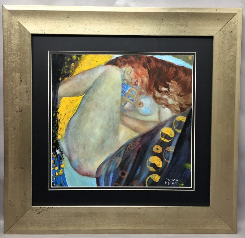 Gustav Klimt mixed on paper: Private Colletion 13"X13.50" (Attrib.) With Attrib. Certicate & Provenance 1918 was an Austrian symbolist painter and one of the most prominent members of the Vienna Secession movement. Klimt is noted
