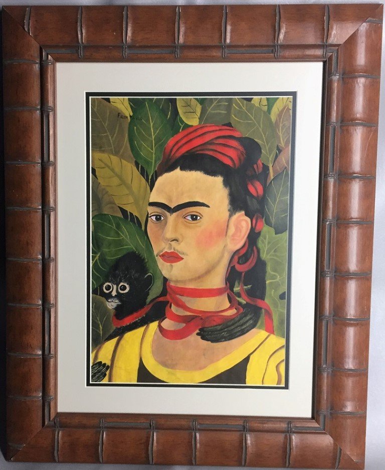 Frida Kahlo Mixed media on paper: Private Collection15" x11.25" (Attrib.)With Attrib Certificate & Provenance Frida Kahlo de Rivera 1907-1954 born Magdalena Carmen Frida Kahlo y Calderon was a Mexican painter known for her self-portra