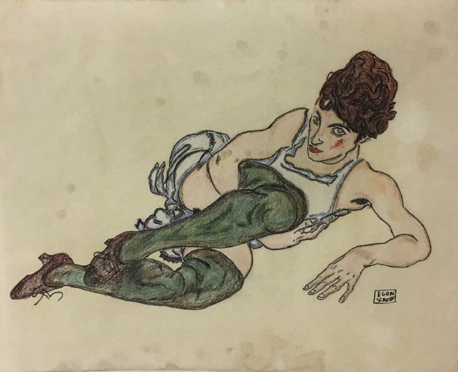 Egon Schiele  Mixed Media on Paper (1 of 1)