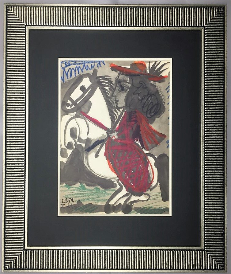 Pablo Picasso Lithograph: Private Collection 15" x 11" Certificate & Provenance Pablo Picasso 1881-1973 was a Spanish painter, sculptor, printmaker, ceramicist, stage designer, poet and playwright who spent most of his adult l