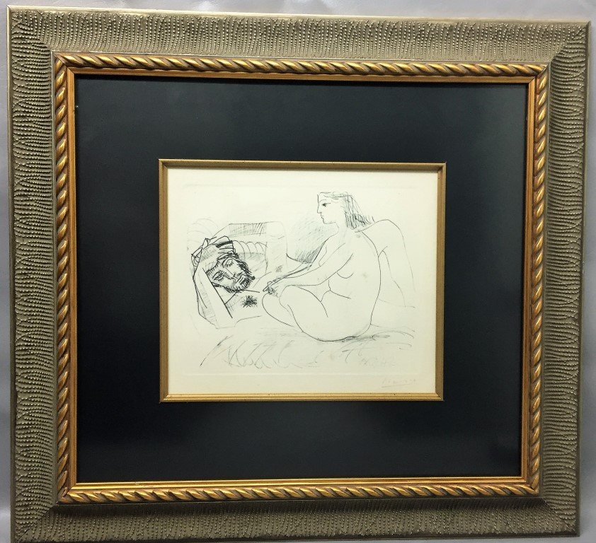 Pablo Picasso Lithography: Private Collection 11" x 9.50" Certificate & Provenance Pablo Picasso 1881 - 1973 was a Spanish painter, sculptor, printmaker, ceramicist, stage designer, poet and playwright who spent most of his adu