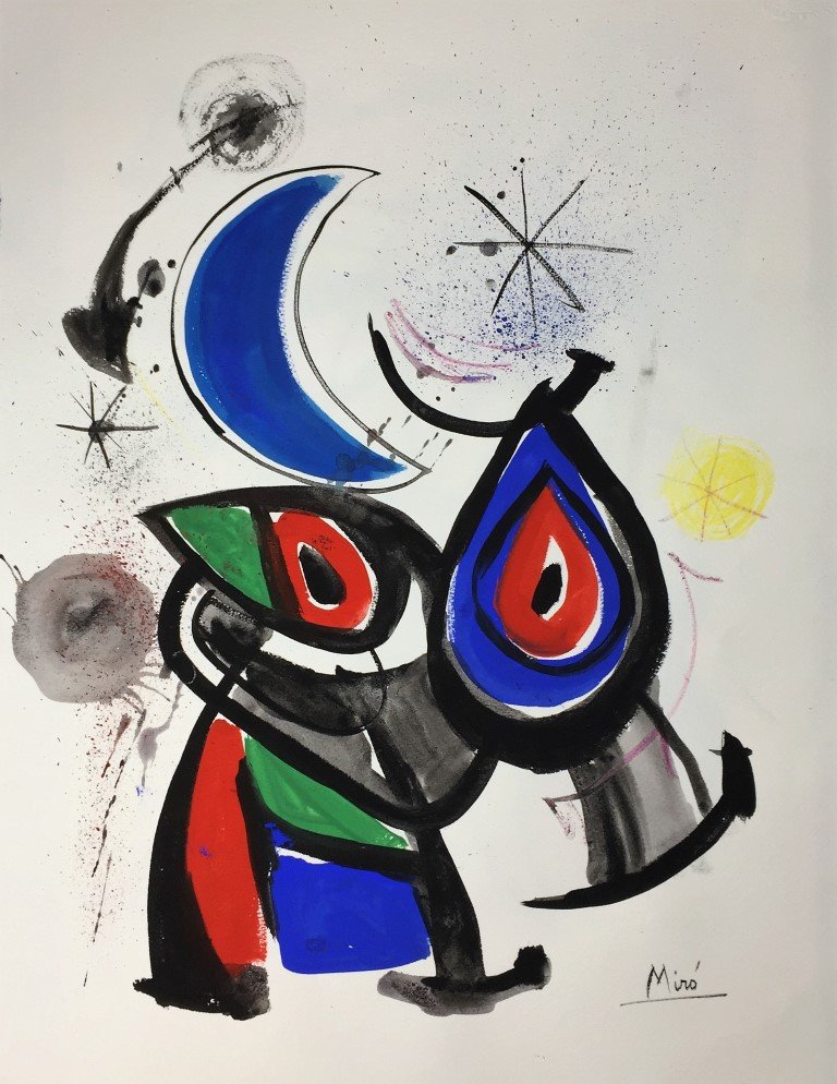 Joan Miro Oil on paper (1 of 2)