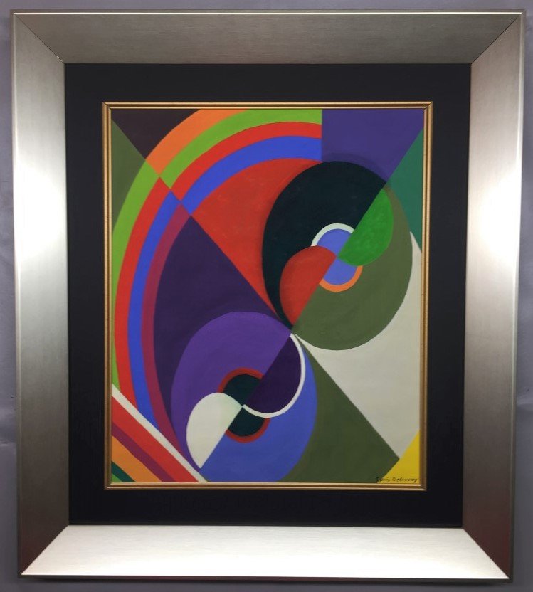 Sonia Delaunay Gouache on Paper: Private Collection 18" x 15" (Attrib.) With Attrib Certificate & Provenance Sonia Delaunay was a Ukrainian-born French artist, who spent most of her working life in Paris and, with her husband Robert