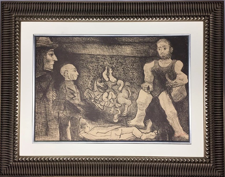 Pablo Picasso Lithograph: Private Collection 15.50" x 22" Certificate Pablo Picasso 1881 -1973 was a Spanish painter, sculptor, printmaker, ceramicist, stage designer, poet and playwright who spent most of his adult life in Fr