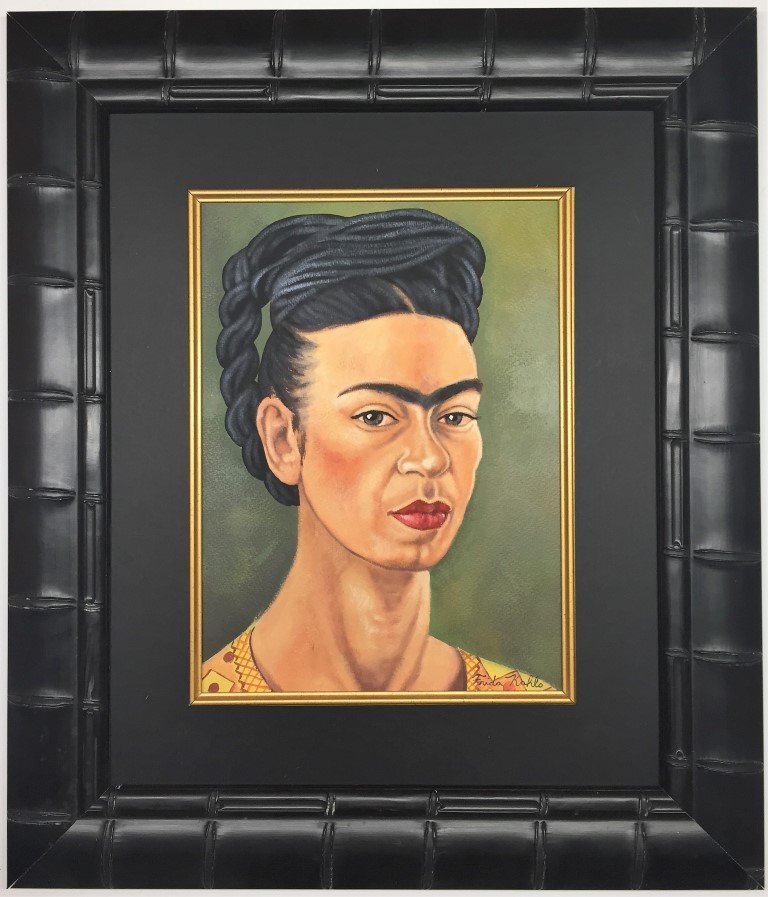 Frida Kahlo Watercolor on paper: Private Collection 13" x 9"(ATTRIB.) With Attrib. Certificate Frida Kahlo de Rivera was a Mexican artist who painted many portraits, self-portraits, and works inspired by the nature and artifacts of M