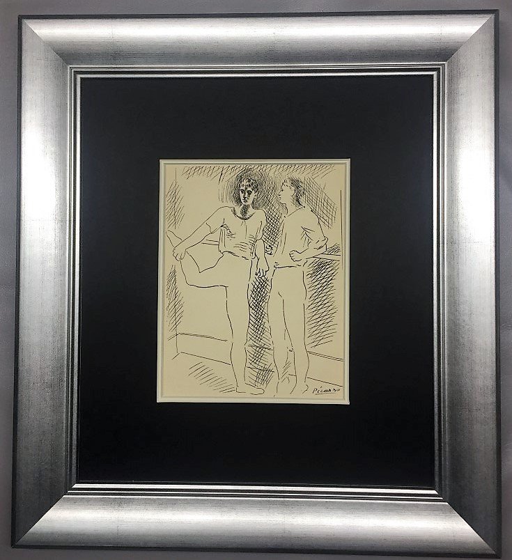 Pablo Picasso Lithograph: Private Collection 22.50" x 19" 1881-1973 was a Spanish painter, sculptor, printmaker, ceramicist, stage designer, poet and playwright who spent most of his adult life in France.(Condition Good)